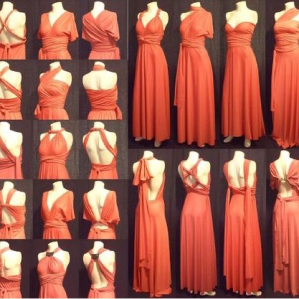 Tori Richard Honululu Infinity wrap dress multi way  dress Coral color